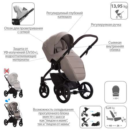 Коляска 2 в 1 Bebetto Luca
