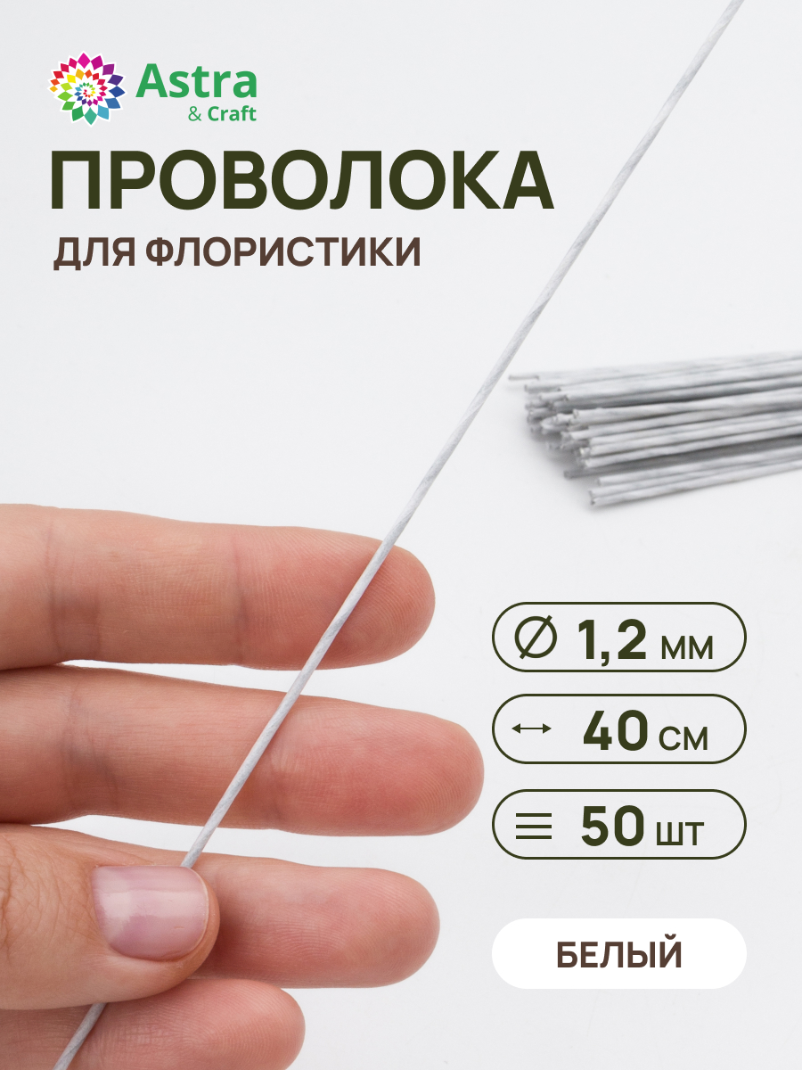 Набор для творчества Astra Craft плетение проволока 1,2 мм 40 см 50 шт - фото 1