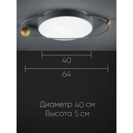 Светильник потолочный Wedo Light Юпитер 4500К 65Вт серый