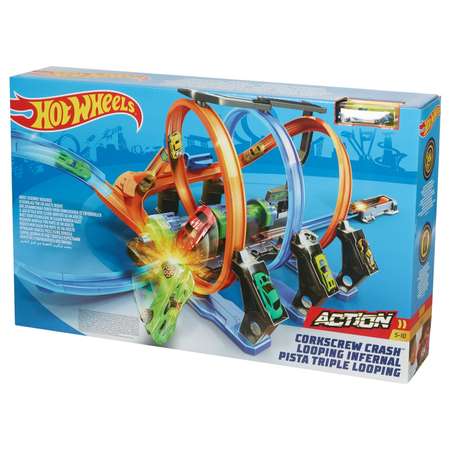 Трек Hot Wheels Винтовое столкновение с пусковой установкой