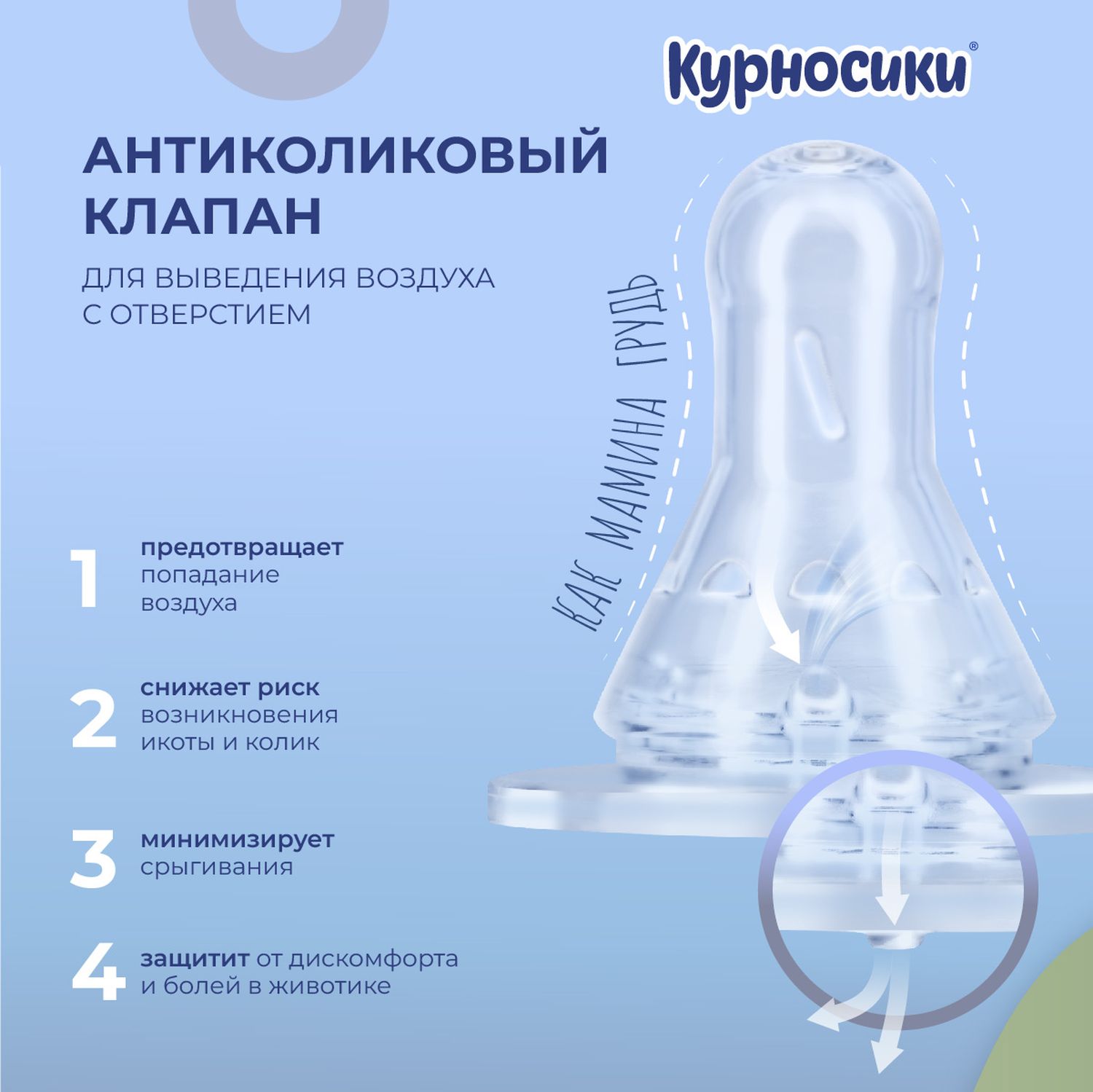 Соска Курносики силикон (средний поток) 2 шт. - фото 2
