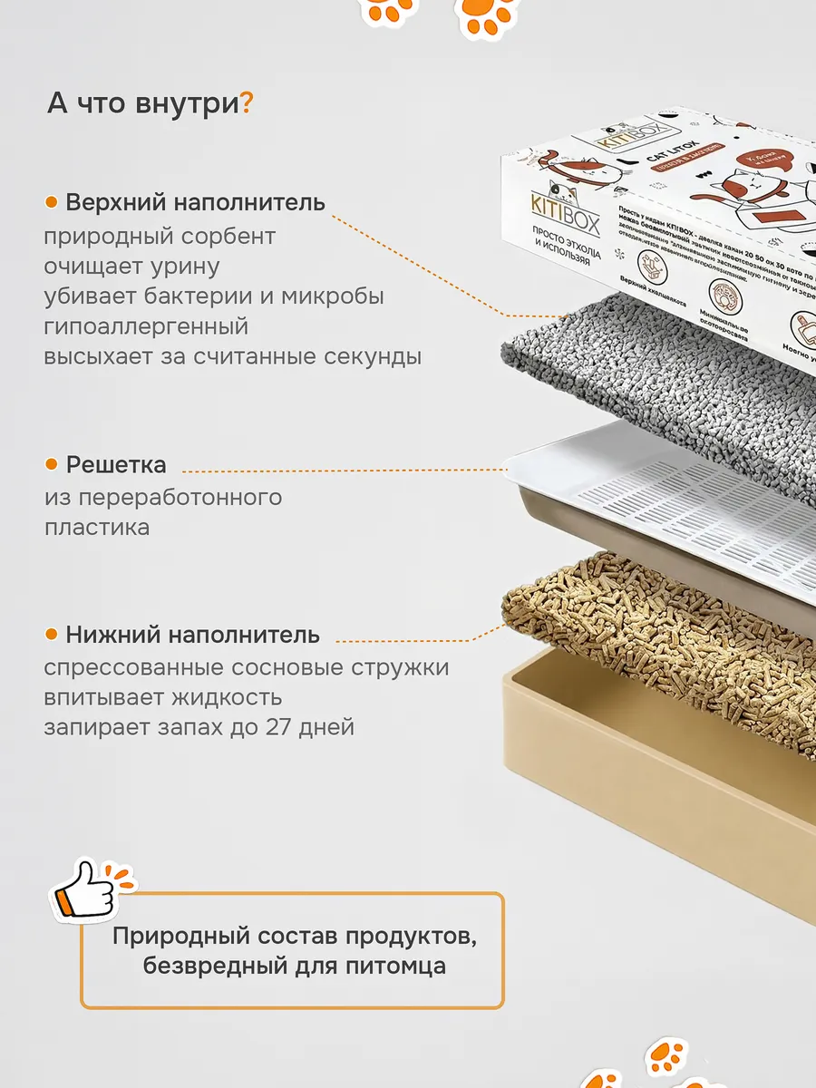 Инновационный лоток 2в1 KiTiBOX С наполнителем без мытья и запаха - фото 4