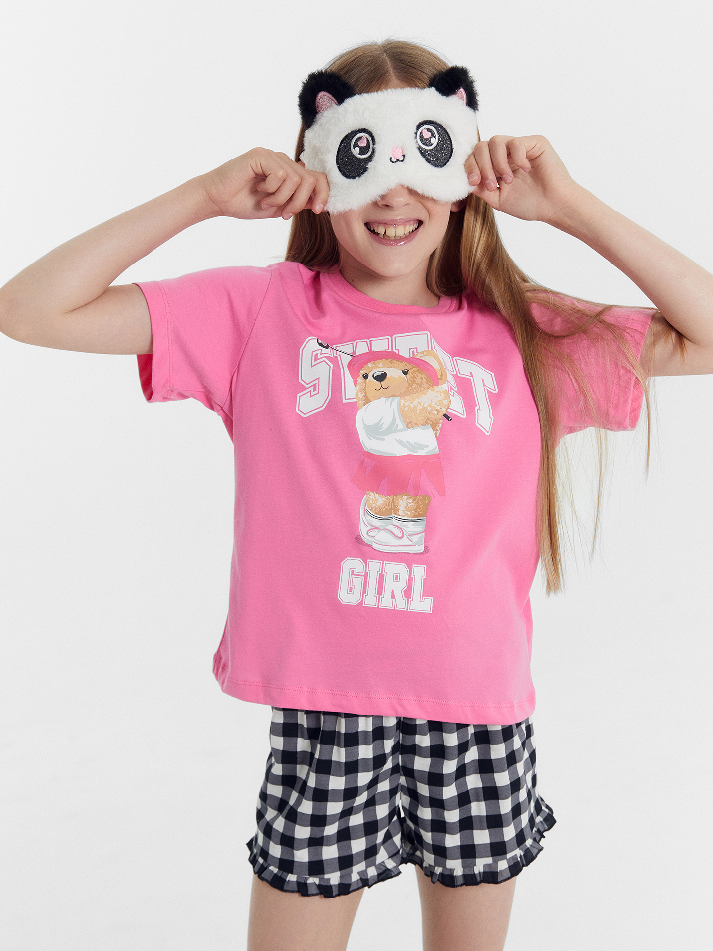 Изображение товара Детская пижама Mark Formelle из хлопка для девочек с короткими рукавами и шортами