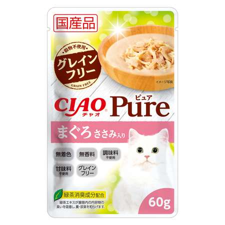 Корм для кошек INABA Чао Пьюр тунец магуро-куриное филе пауч 60г