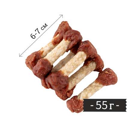 Лакомство для собак LIGHT BITES 55г Косточки из утки