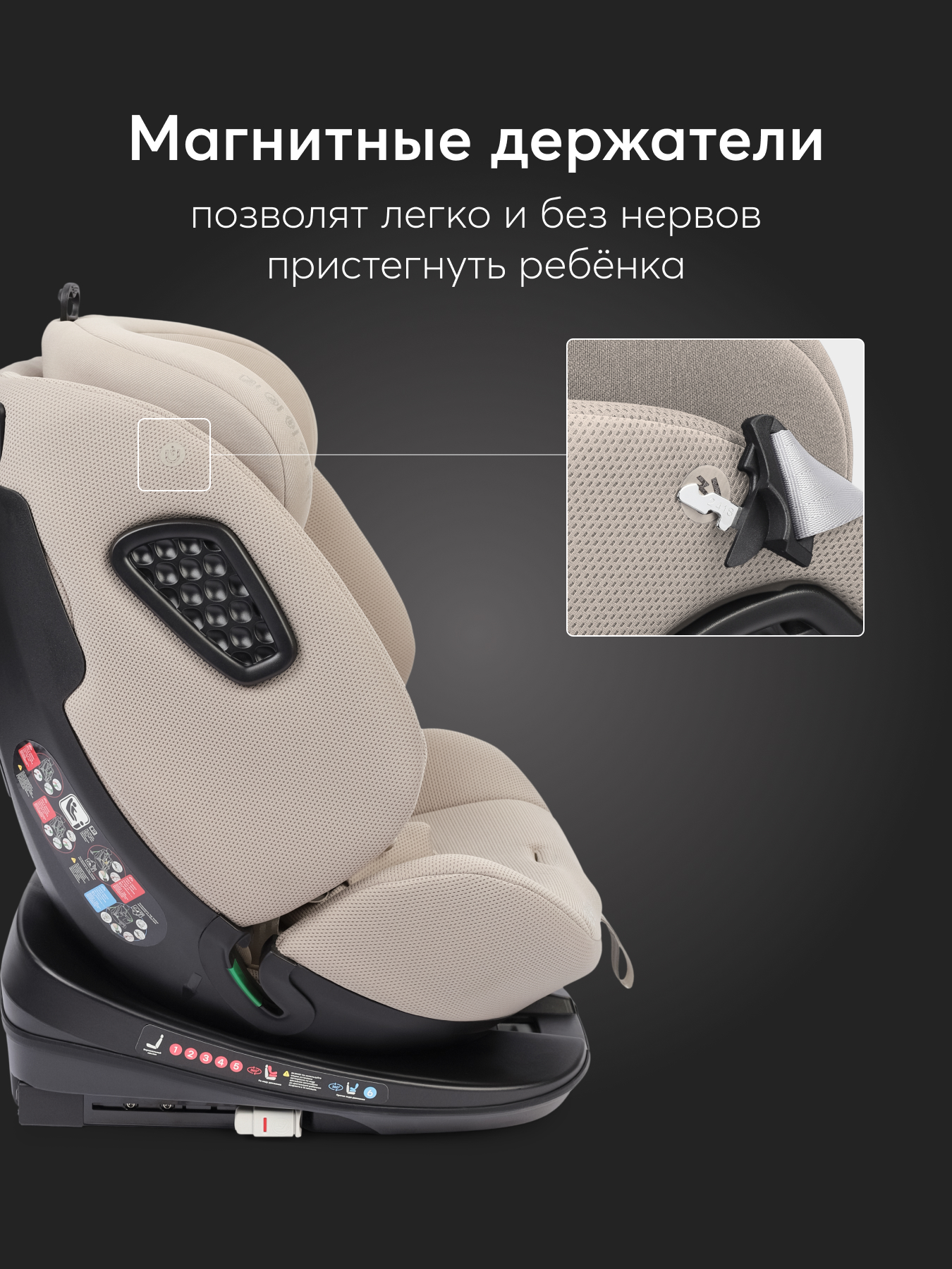 Автокресло Happy Baby Reex Isofix 0+/1/2/3 (0-36 кг) серый - фото 8
