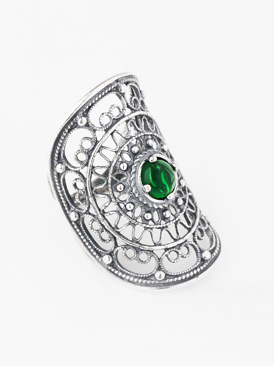 Кольцо Shine and Beauty 80673-316-к-изумруд - фото 4