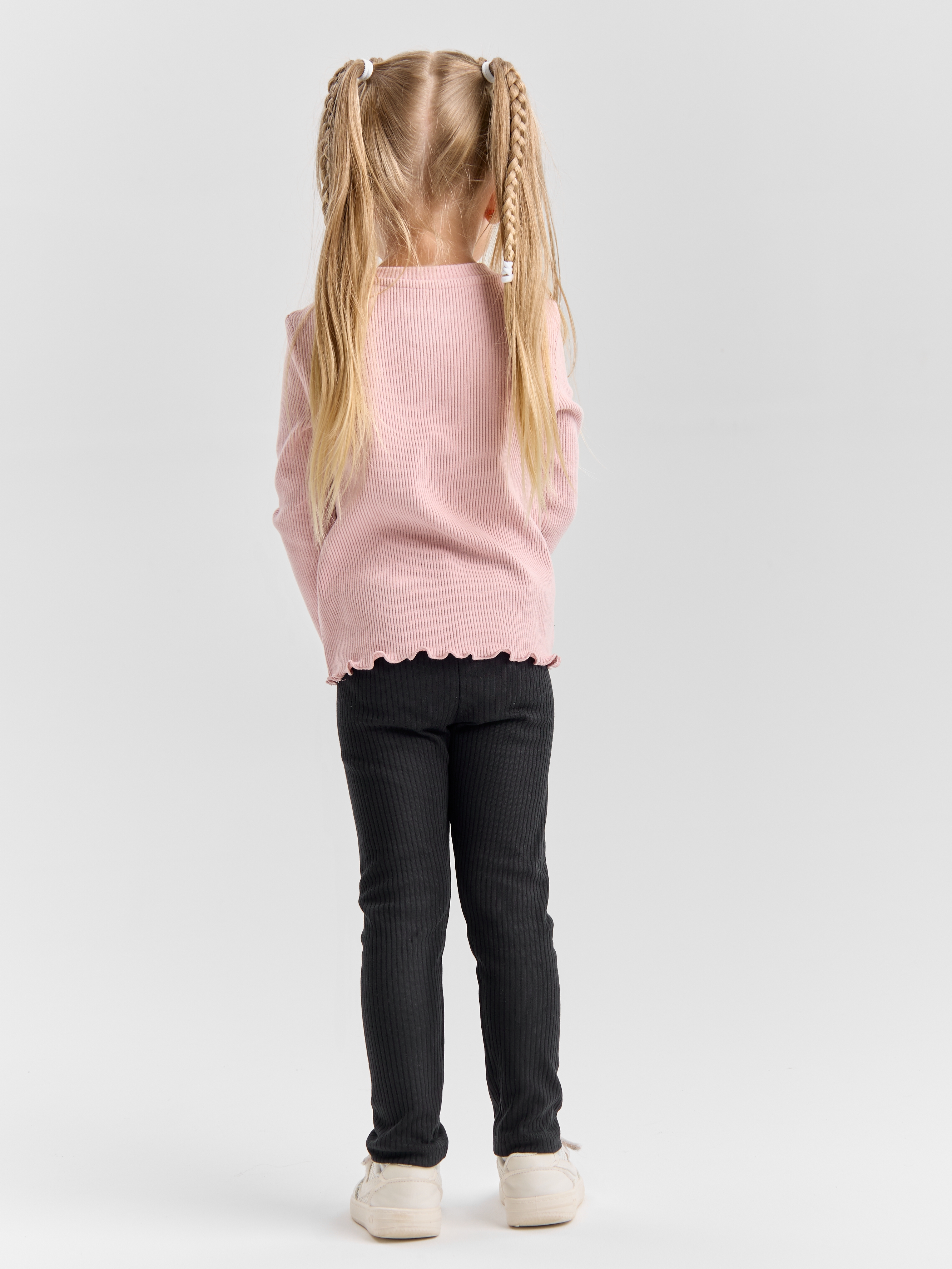 Леггинсы LEVA леггинсы для девочки_рубчик черный_белый - фото 4