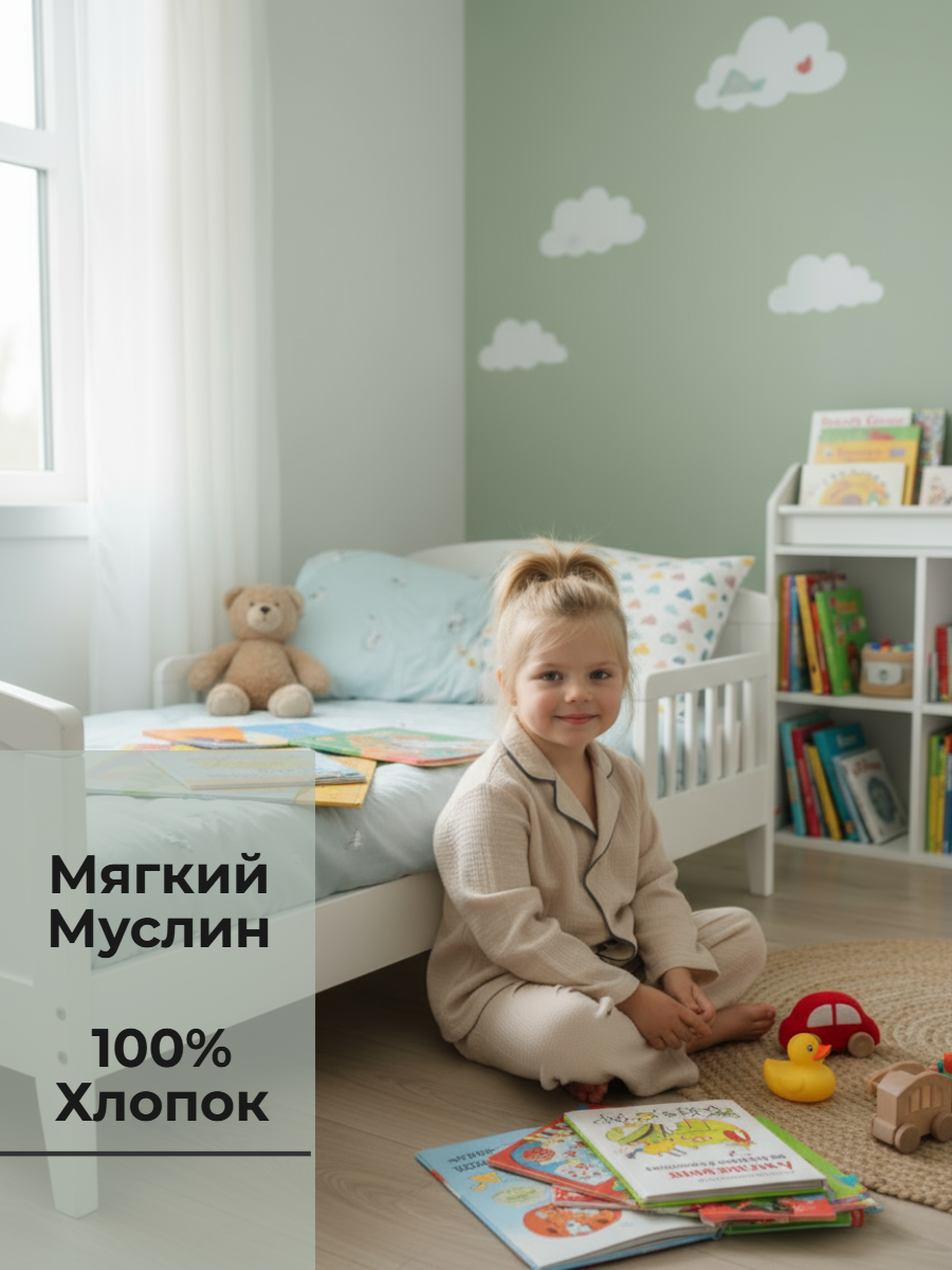 Пижама КВАРК лук пижама-муслин-беж - фото 3