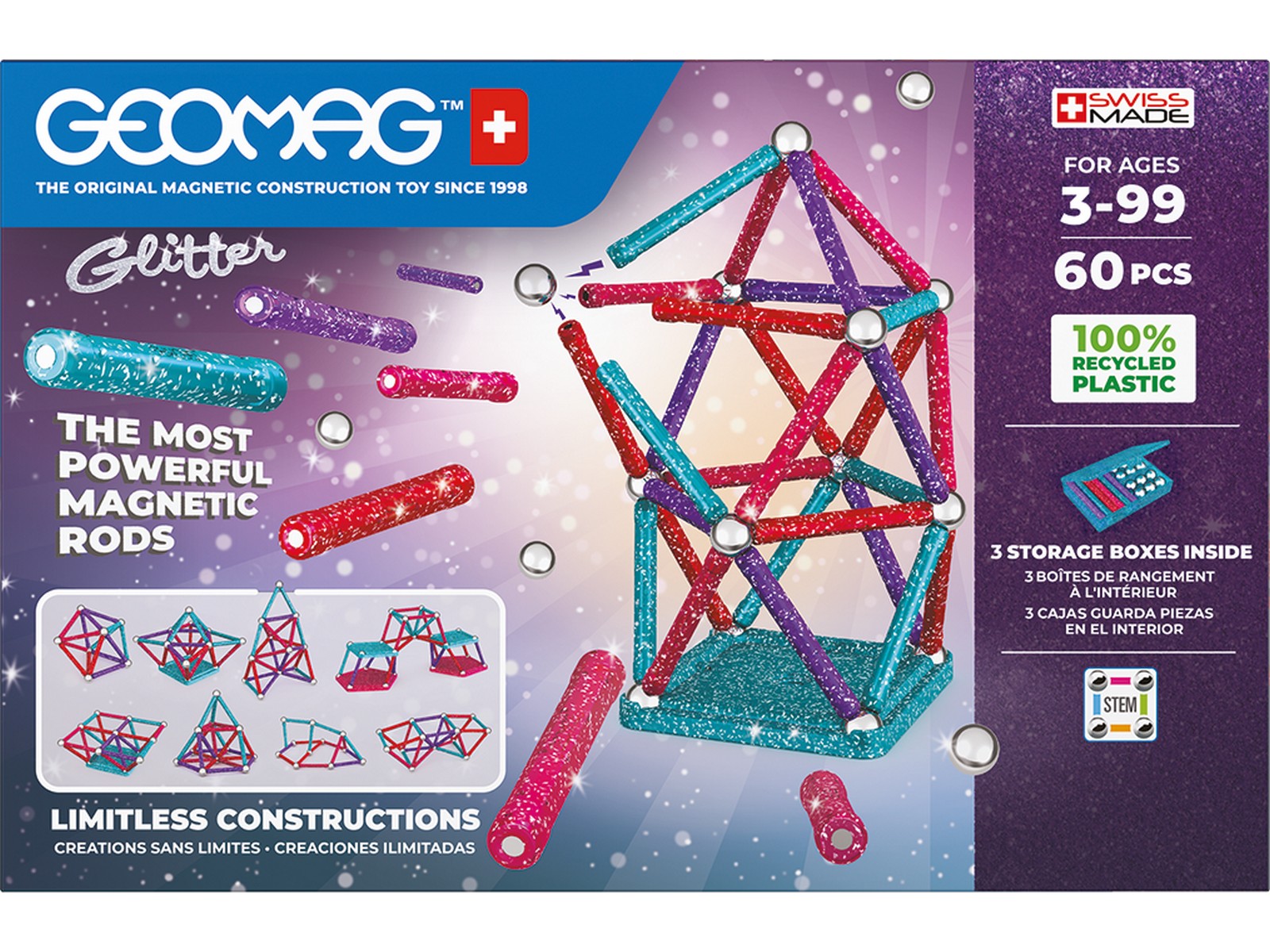 Конструктор Geomag магнитный 60 дет. - фото 1