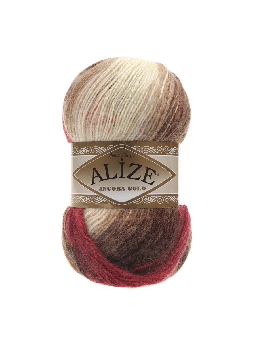 Пряжа Alize для вязания зимних вещей Angora Gold Batik 100 гр 550 м 5 мотков 4574 секционный - фото 6