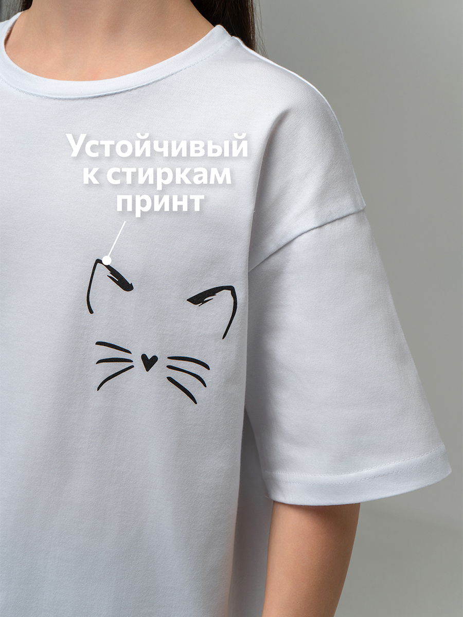 Футболка HappyFox HF0178SPPусы.и.уши,белый - фото 5