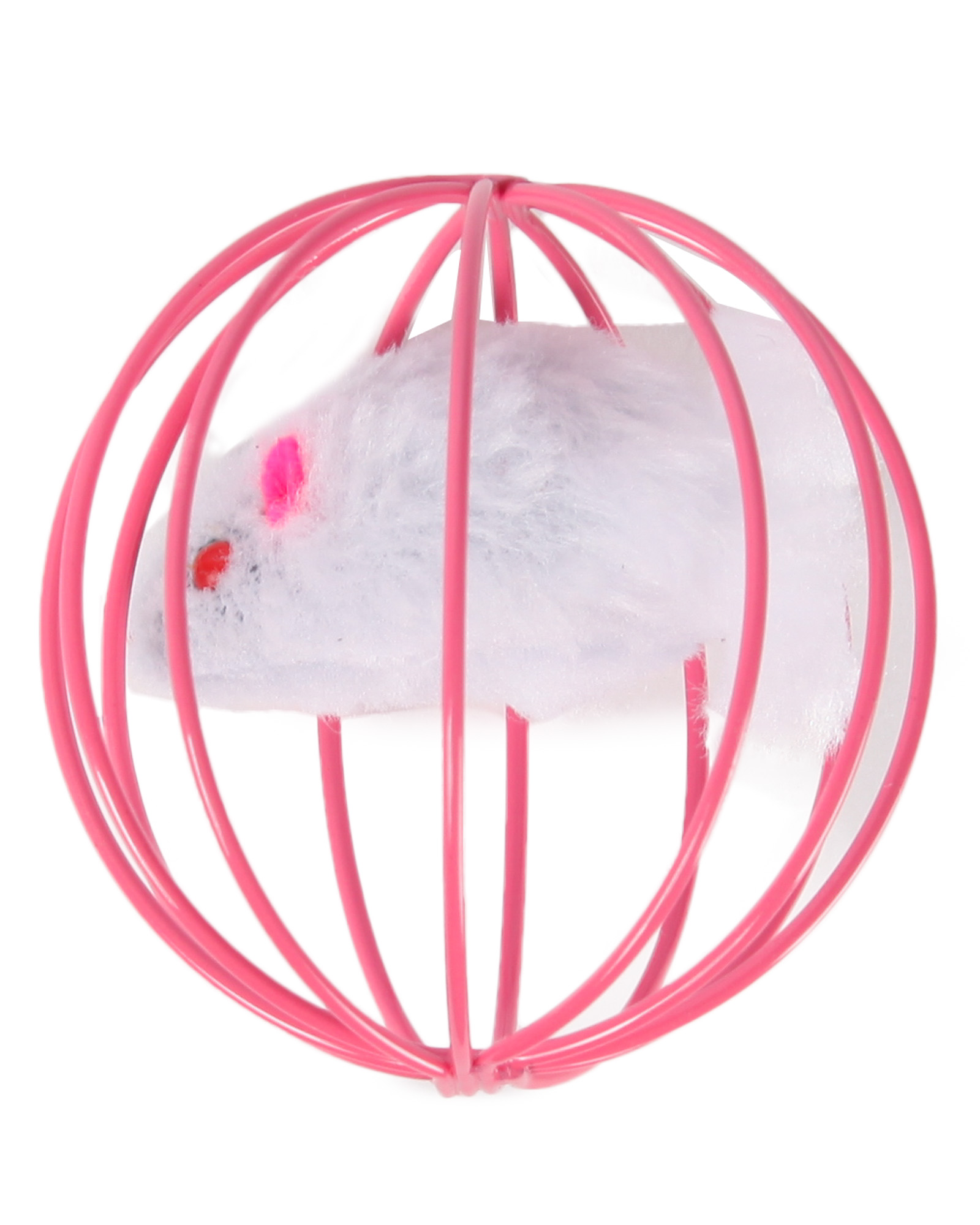 Игрушка для кошек Barbaks Мышь в шаре розовая сетка с кошачьей мятой 6см - фото 5