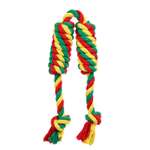 Игрушка для собак Doglike Dental Knot Сарделька канатная большая Красно-желто-зеленая D-2365-YGR