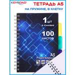 Общая тетрадь KEYROAD клетка 100 лист.