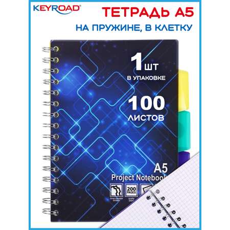 Общая тетрадь KEYROAD клетка 100 лист.