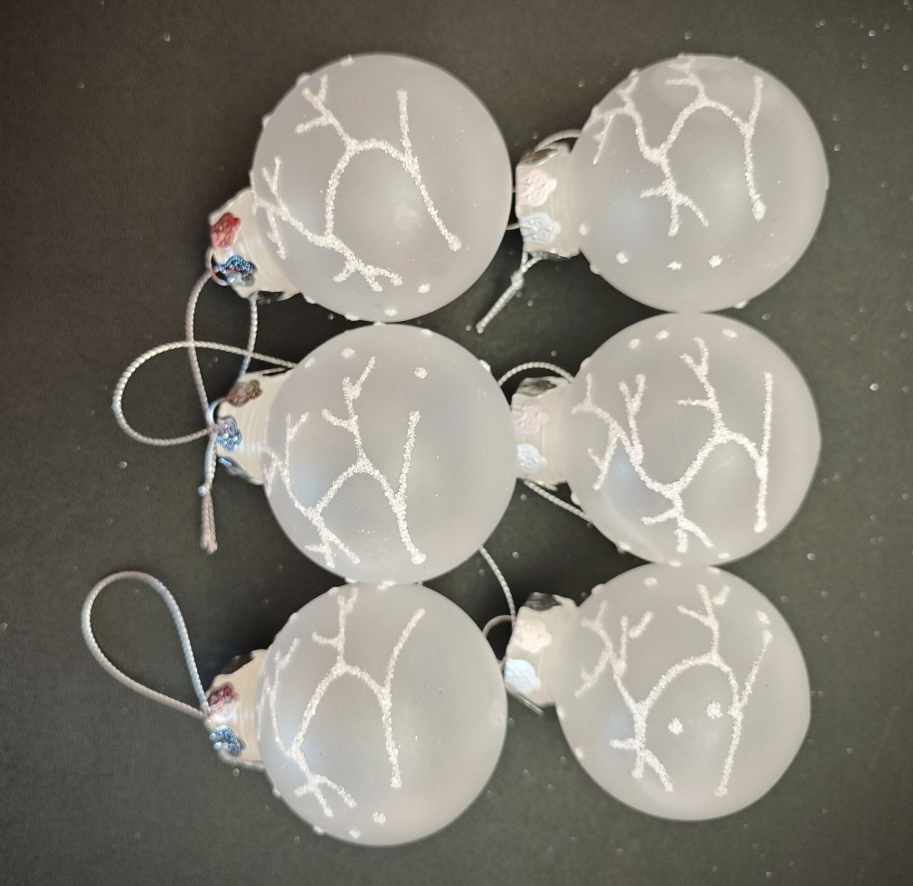 Украшение ёлочное Магия праздника Набор шаров 6шт цвет белый матовый - фото 2