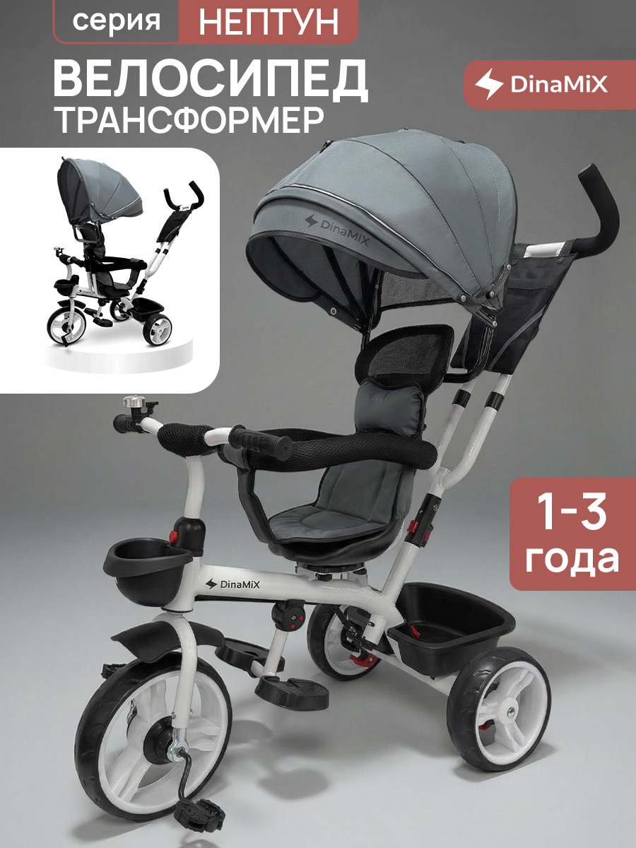 Трехколесный велосипед DinaMiX 10 дюймов - фото 1