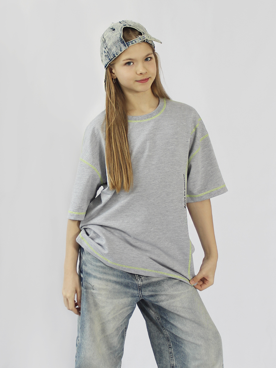 Футболка STELLA MODA 11604 серый меланж - фото 1