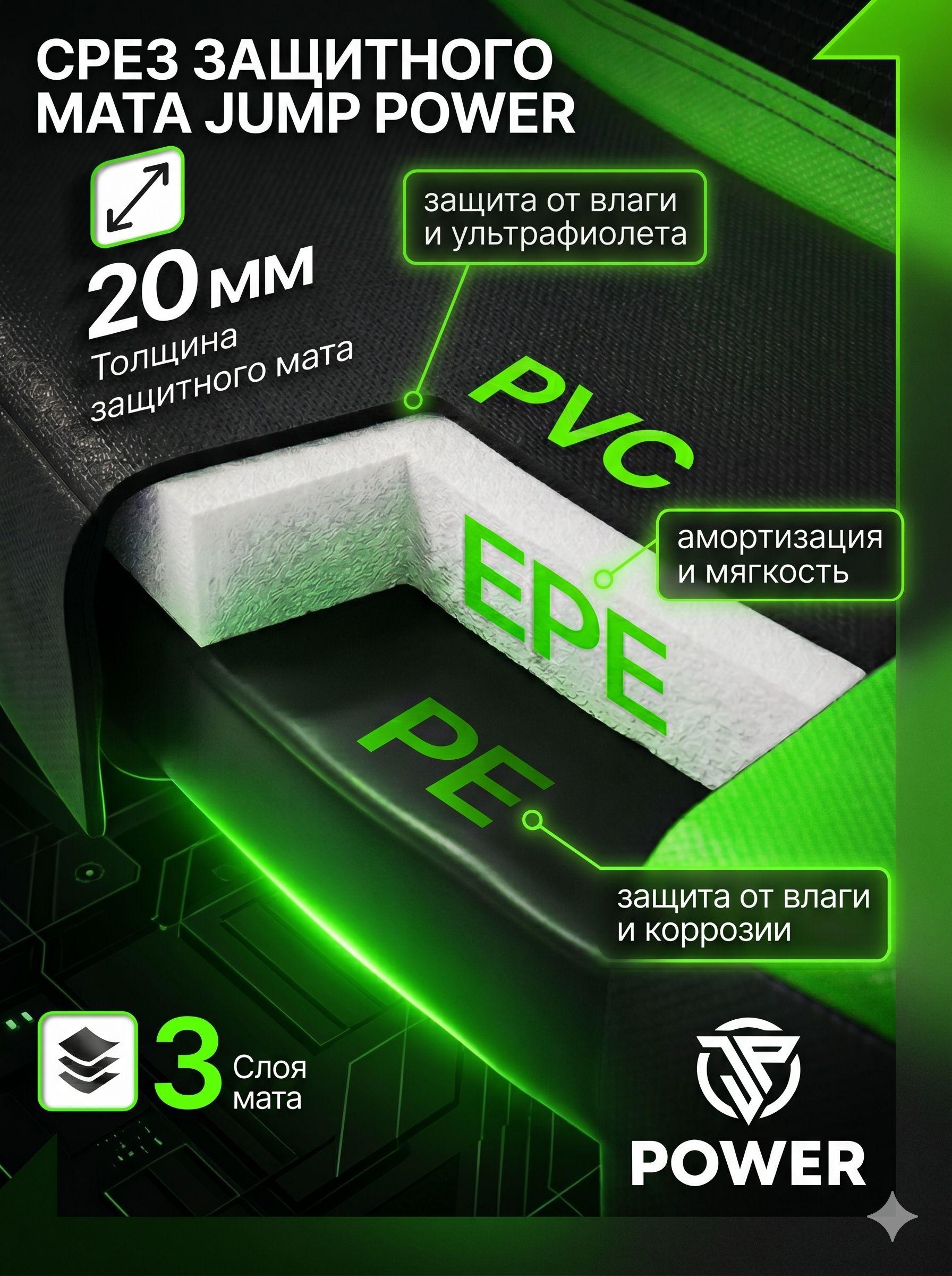 Батут Jump Power Pro Inside Basket Green - фото 15
