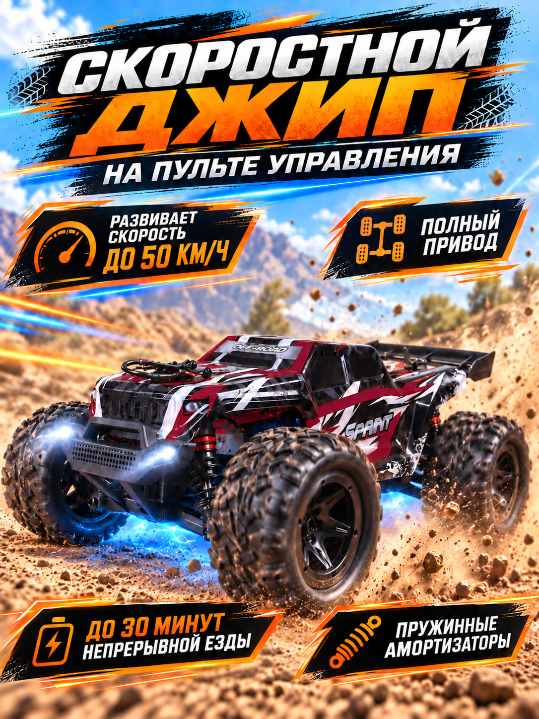 Внедорожник РУ AUTODRIVE Джип 1:18 - фото 1