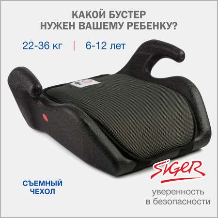 Автокресло SIGER Мякиш 3 (22-36 кг) черный
