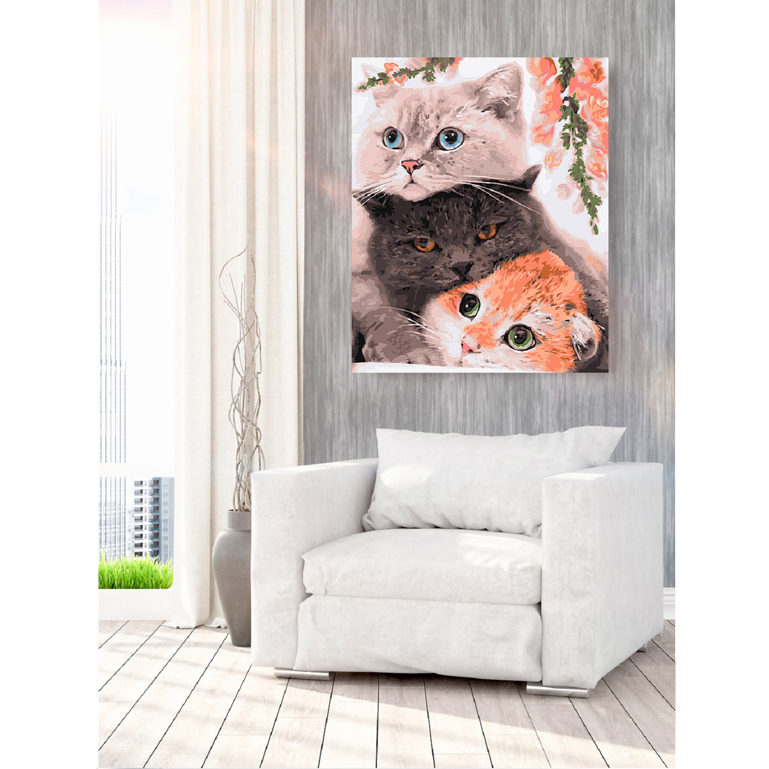 Картина по номерам Hobby Paint Три нежных кота в ассортименте - фото 3