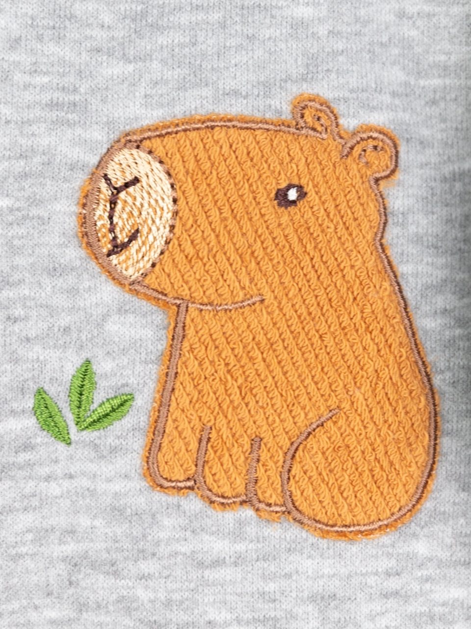 Комбинезон утепленный Baby boom К407/5-Ф аппликация капибара серый меланж - фото 4