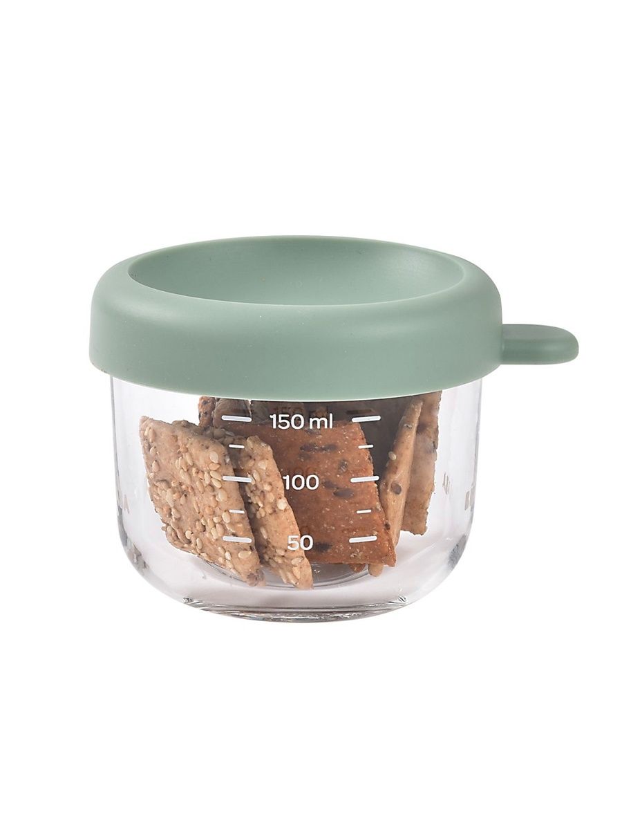 Контейнер для детского питания и молока BEABA 150 мл с крышкой, стекло зеленый - фото 7