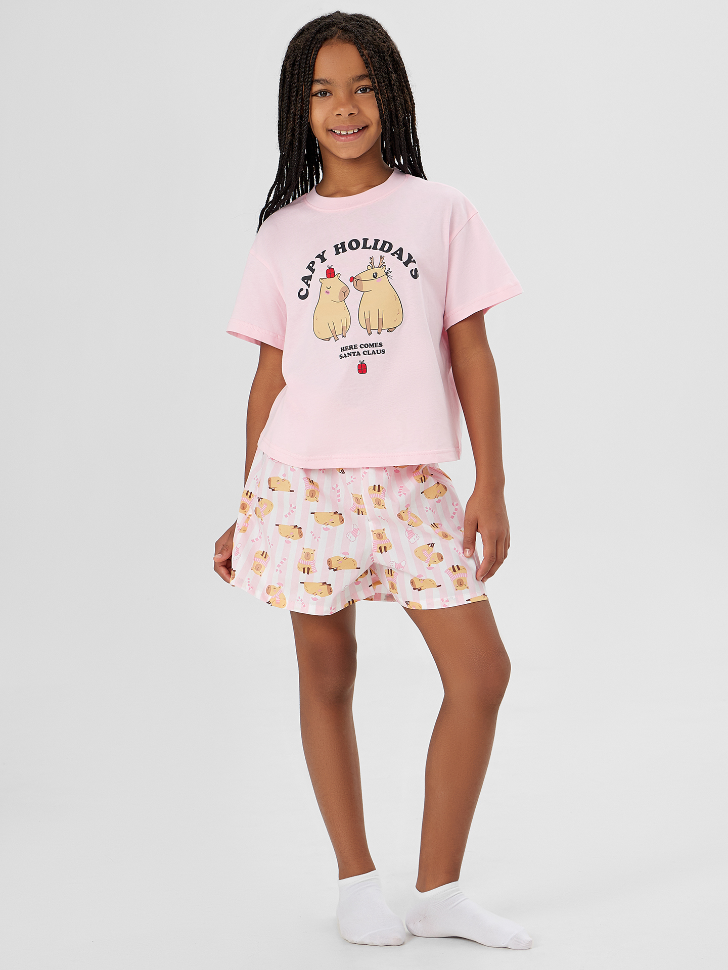 Пижама Mark Formelle (Марк Формэль) 567748/розовая сказка +капибары на розовой полоске - фото 1