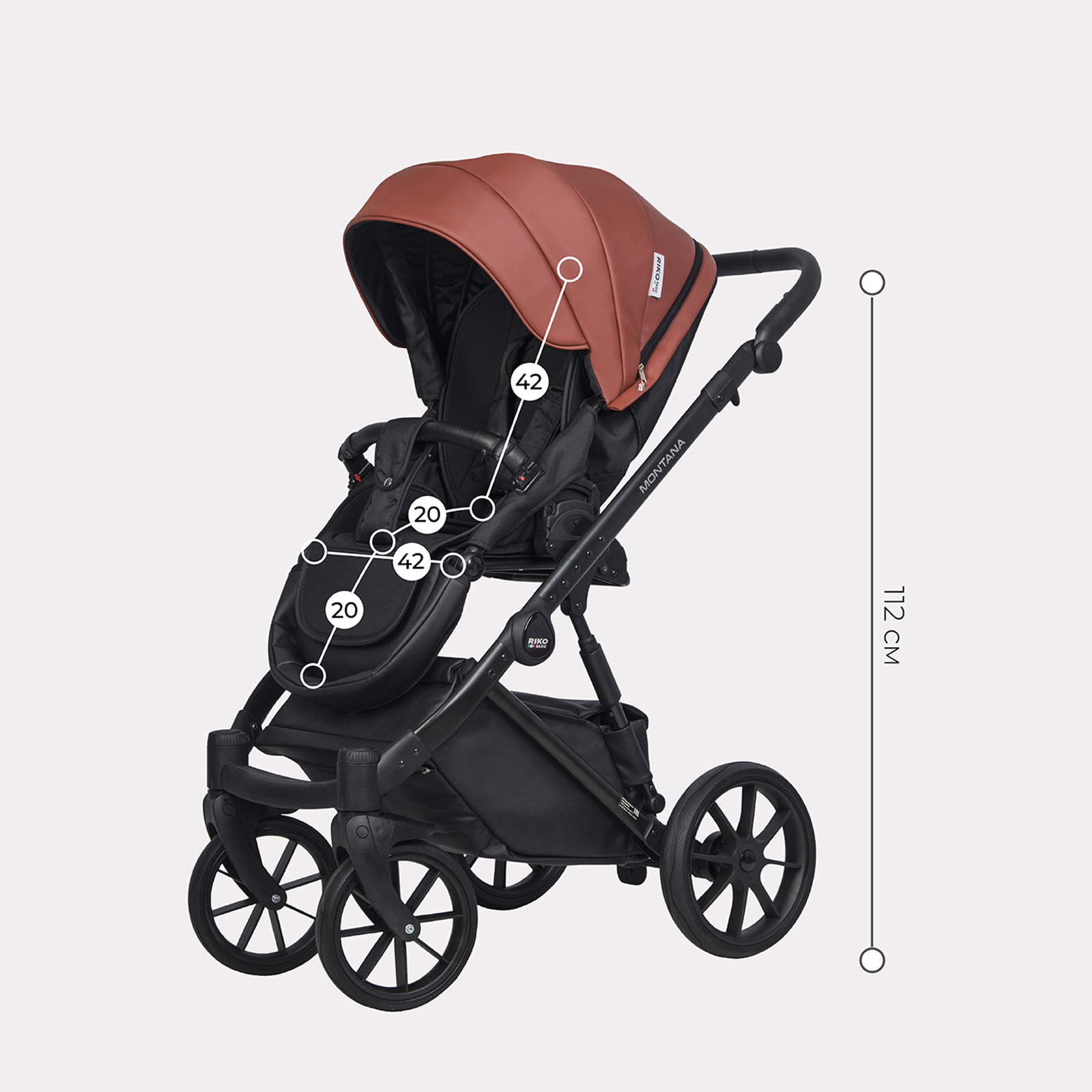 Коляска 2в1 Riko Basic бордовый - фото 5