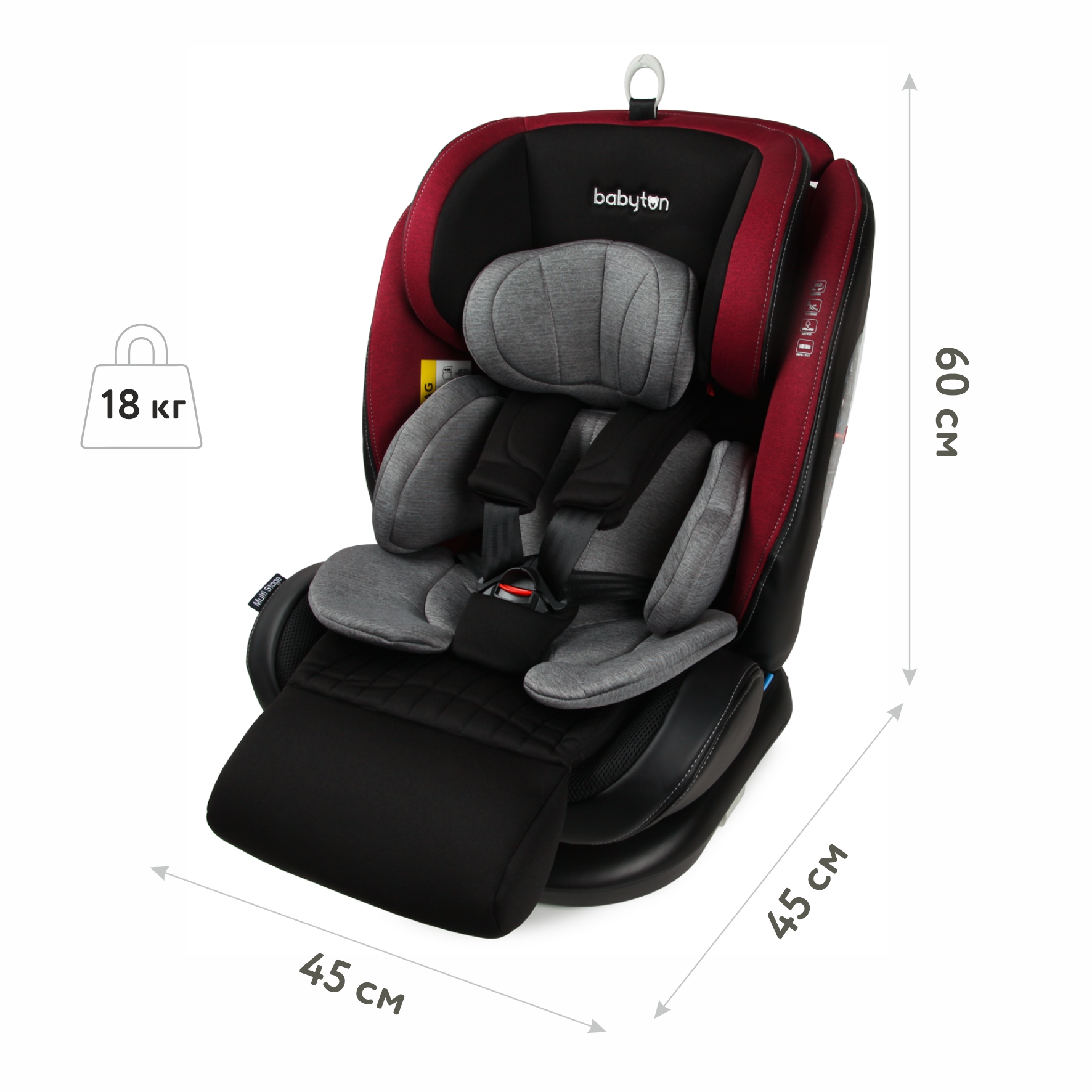 Автокресло Babyton Multi-Stage Black-Red Isofix 0+/1/2/3 (0-36 кг) - фото 6