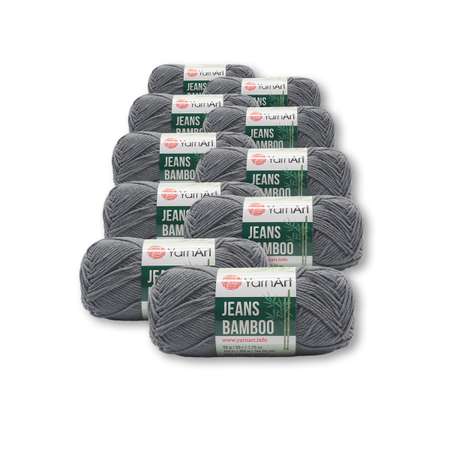Пряжа для вязания YarnArt Jeans bamboo 50 гр 150 м бамбук полиакрил мягкая матовая 10 мотков 128 серый