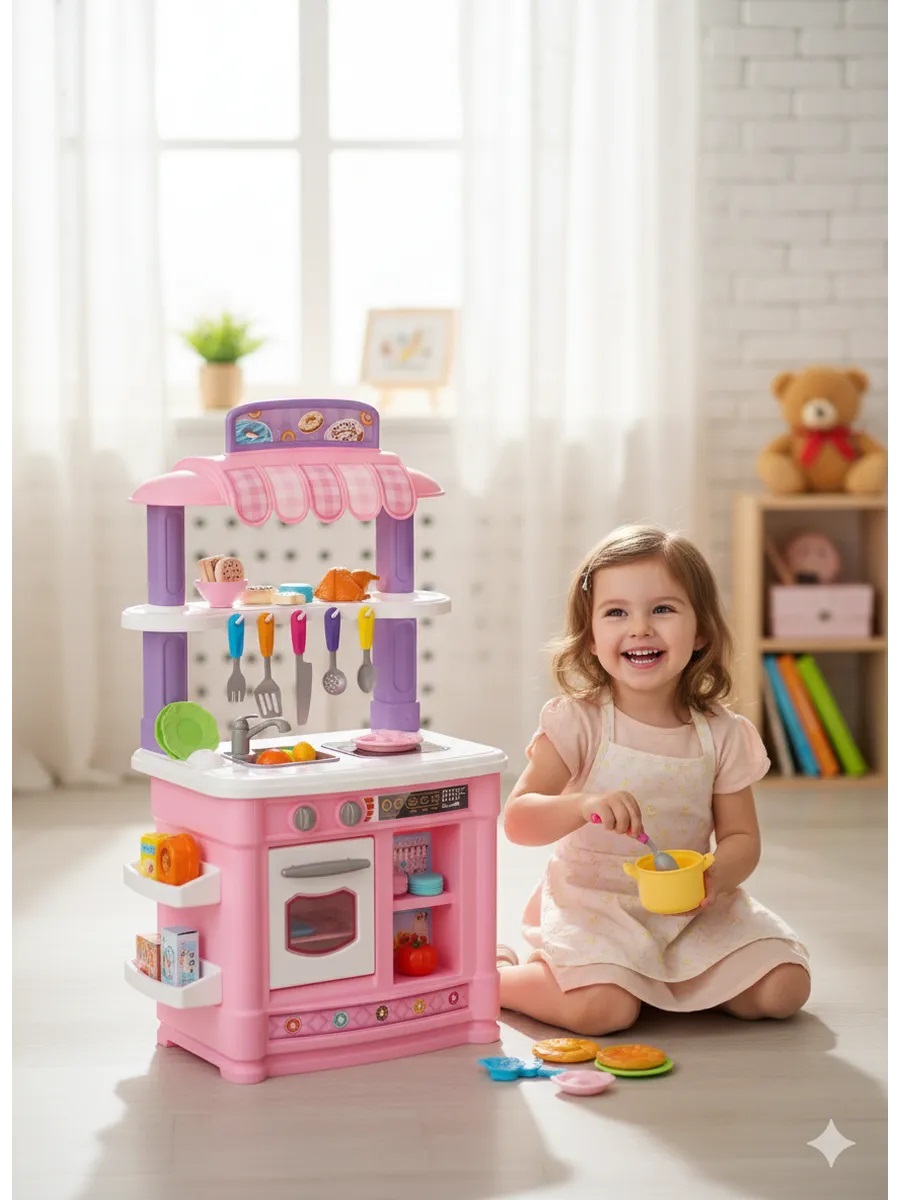 Игрушечная кухня Altacto с аксессуарами: 35 шт. - фото 1