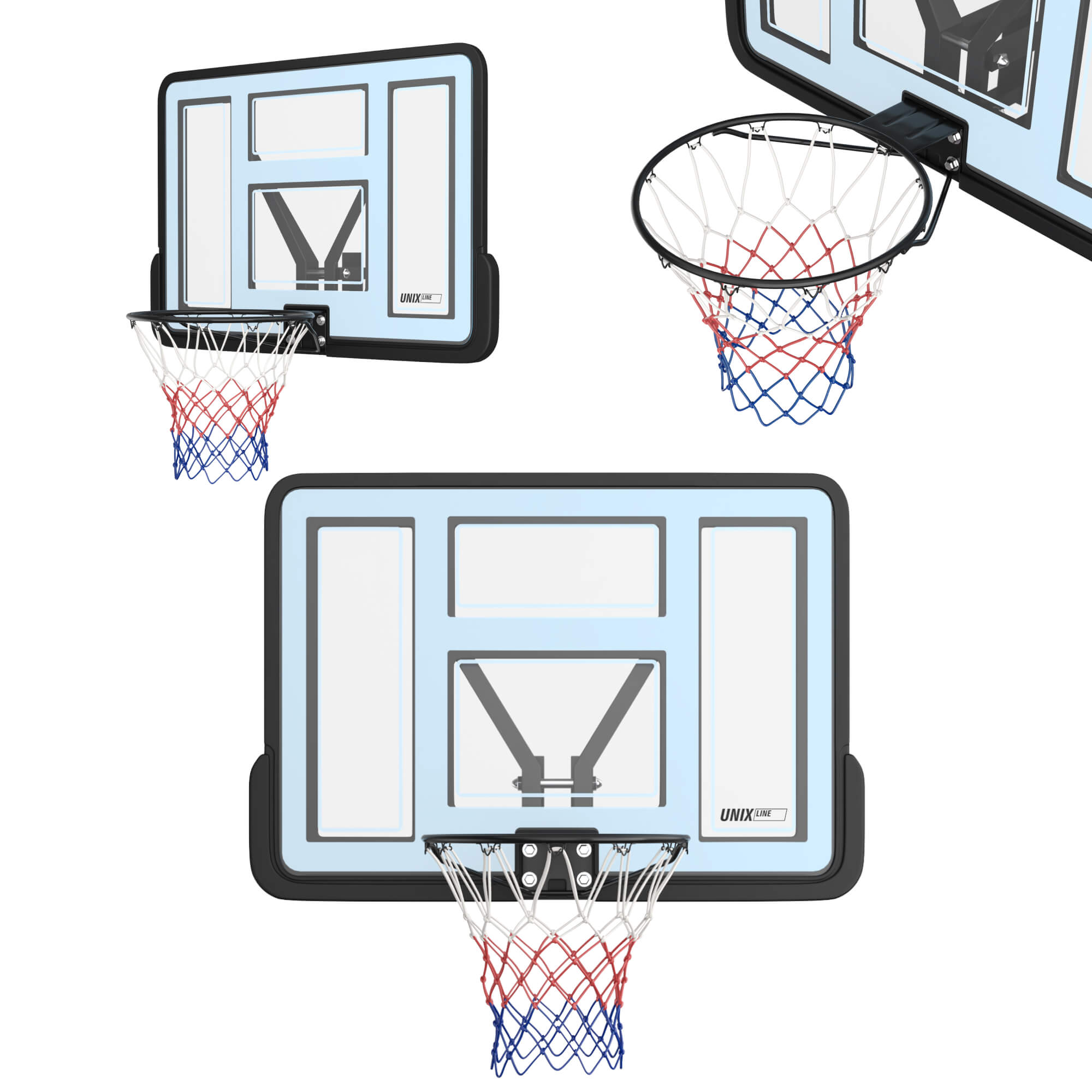 Баскетбольный щит UNIX line из ПВХ B-Backboard-PVC размер щита диаметр кольца R45 - фото 16