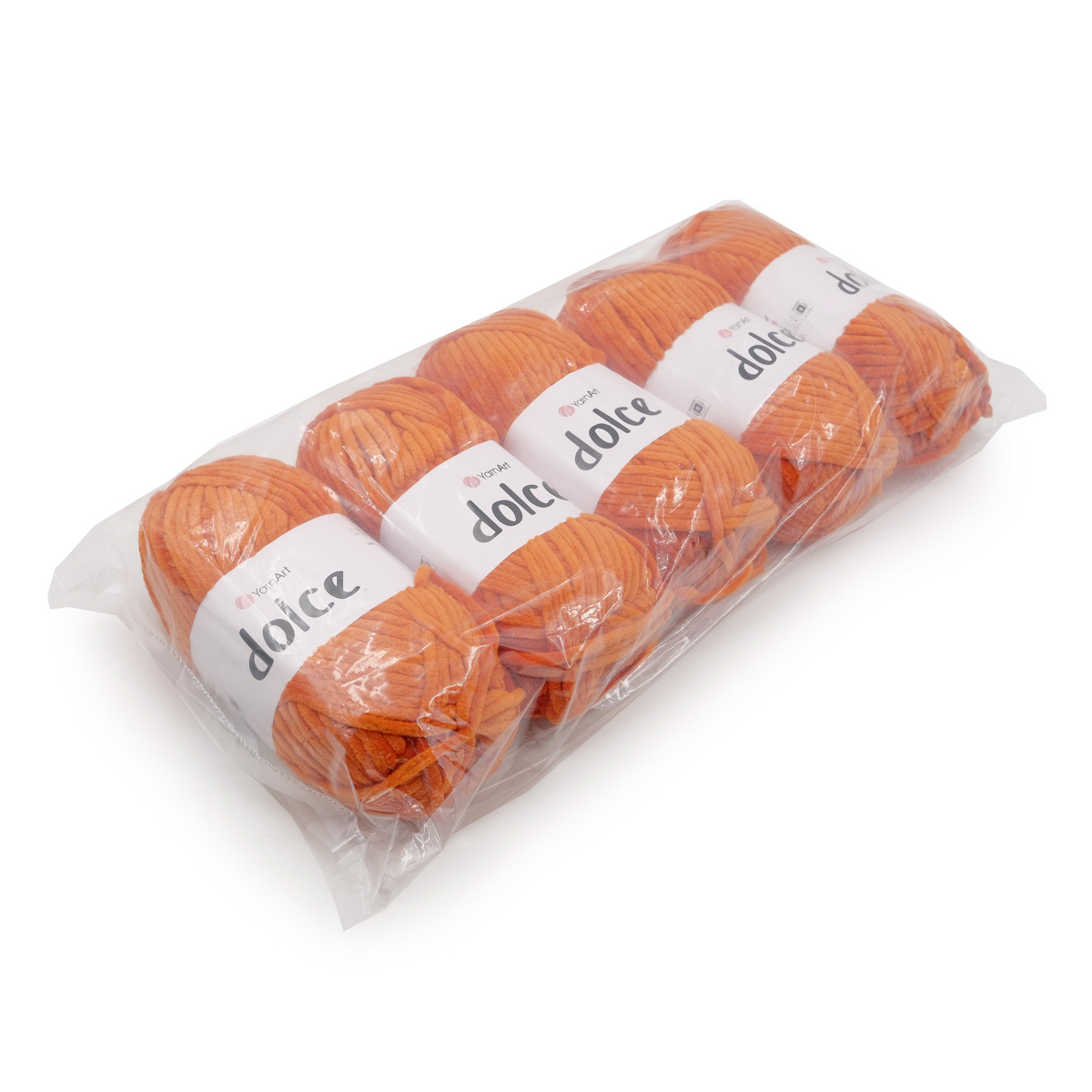 Пряжа для вязания YarnArt Dolce 100 гр 120 м микрополиэстер пушистая плюшевая 5 мотков 778 оранжевый - фото 8
