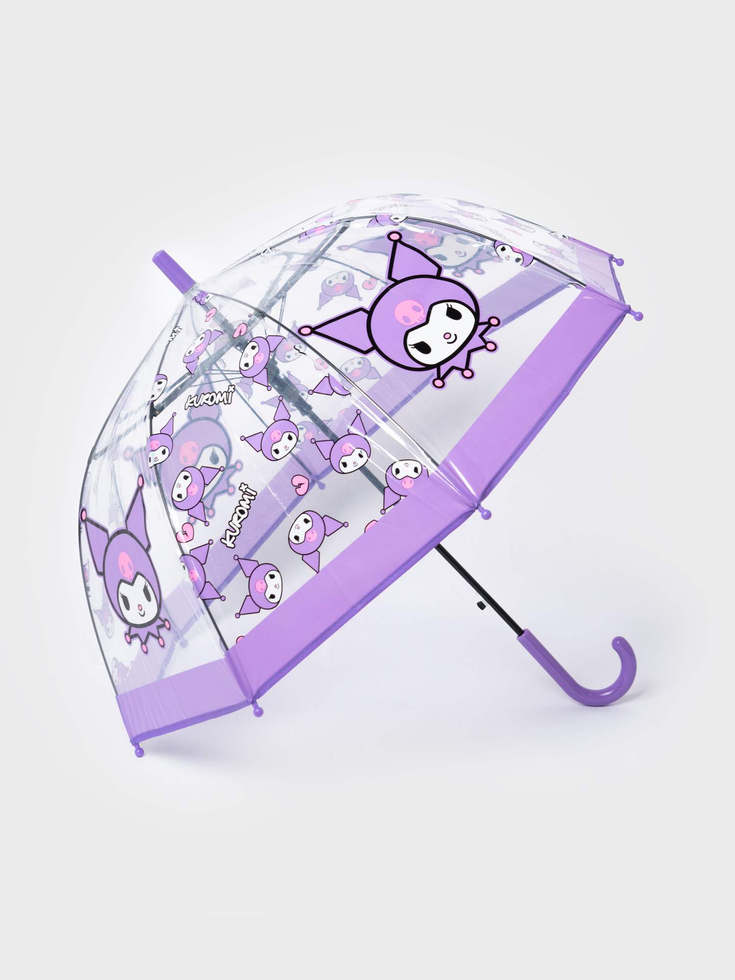 Изображение товара Детский зонт-трость PlayToday KUROMI с прозрачным куполом стильный и легкий