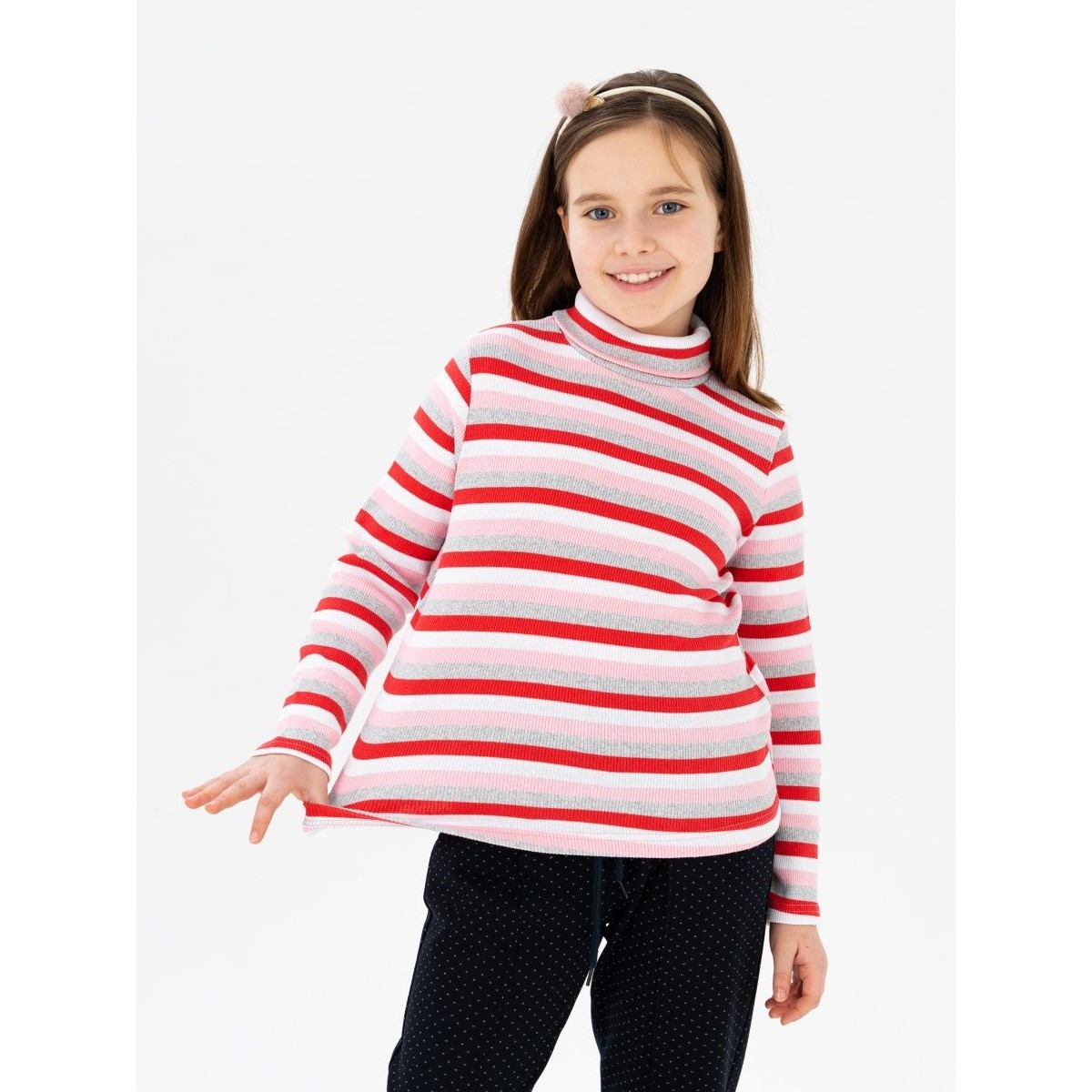 Водолазка SOFT SECRET S-7018/красный/белый/розовый/меланж - фото 2