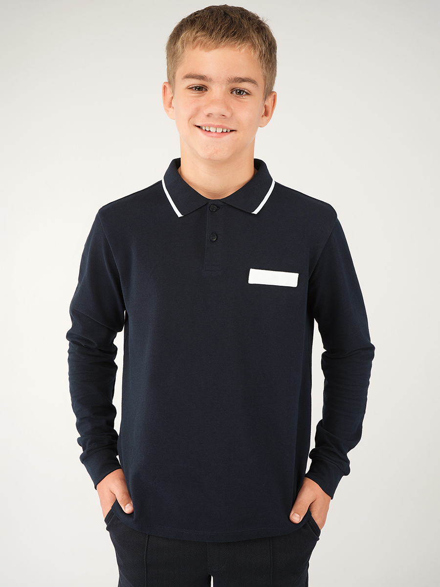 Рубашка-поло HappyFox HF77146т.синий.с.белой.полоской - фото 7