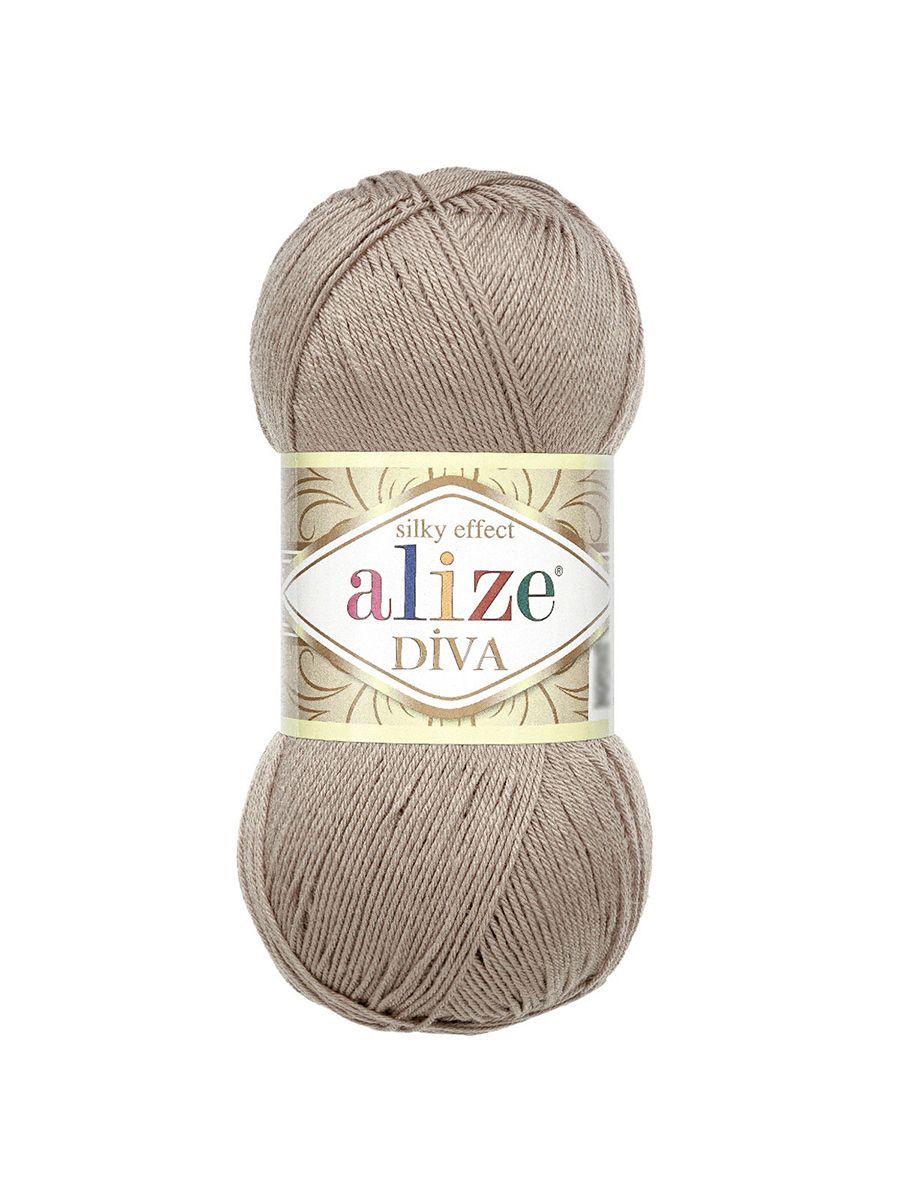Пряжа Alize для вязания универсальная легкая Diva микрофибра 100г 350м 5 шт 167 бежевый - фото 4