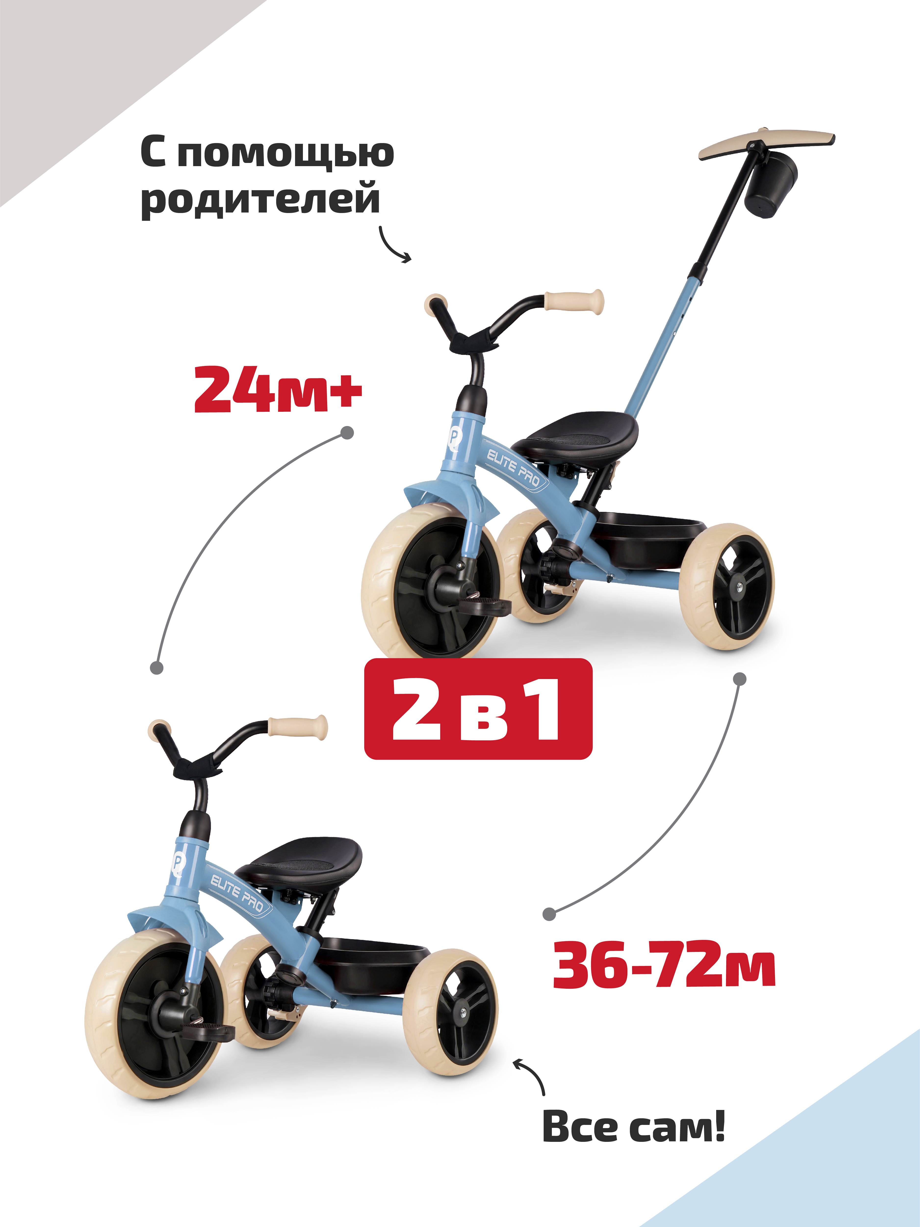 Трехколесный велосипед QPLAY 10 дюймов - фото 2