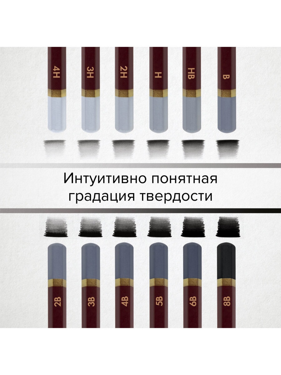 Карандаши чернографитные Brauberg 12 шт. - фото 4