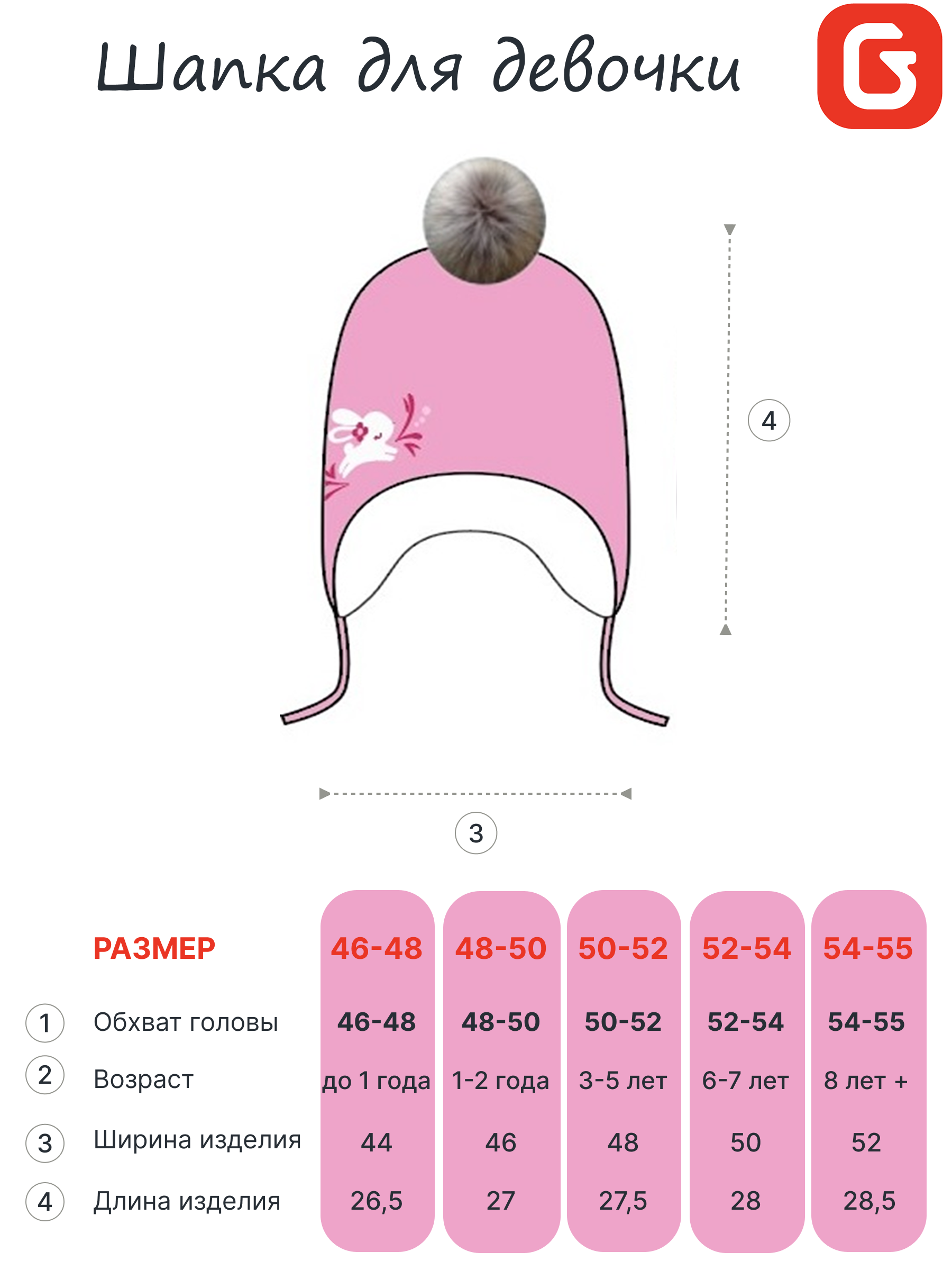 Шапка GUSTI GW24AC1198G-PINK - фото 5