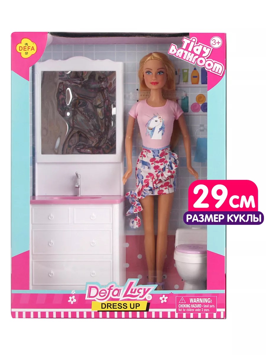 Кукла модельная Defa Lucy Комната барби высота 29 см 8449//розовый - фото 1
