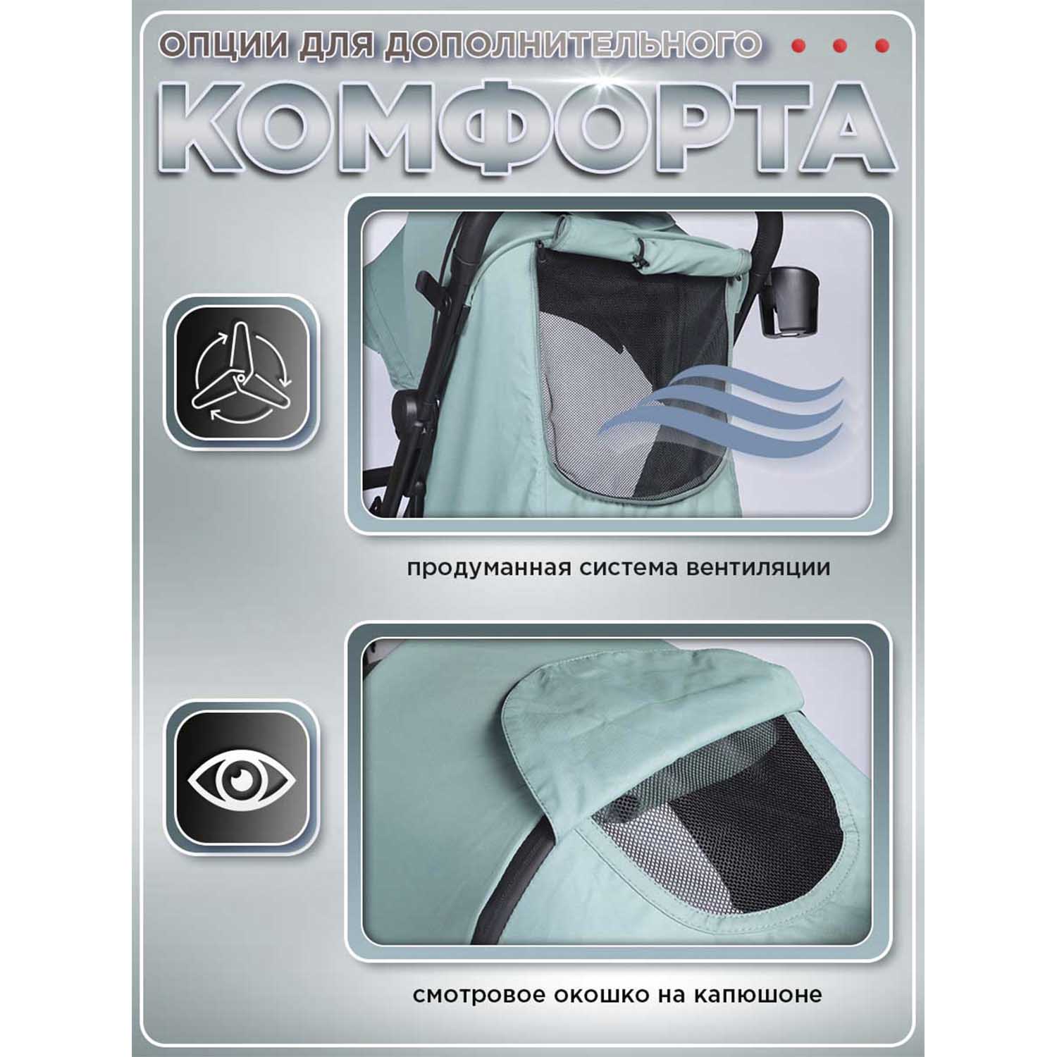 Коляска прогулочная Jetem Genesis бирюзовый - фото 10