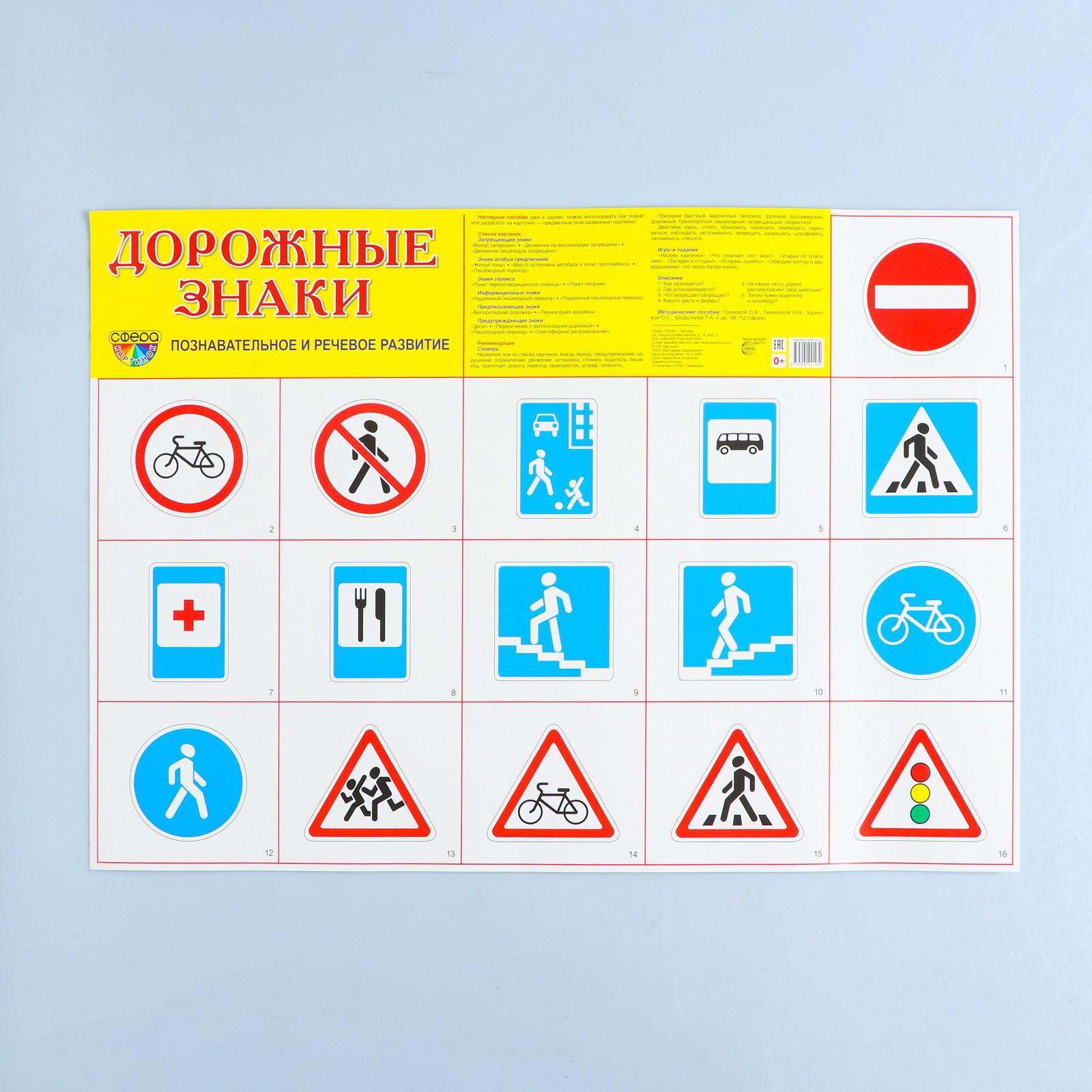 Плакат Sima-Land Демонстрационный «Дорожные знаки» - фото 1
