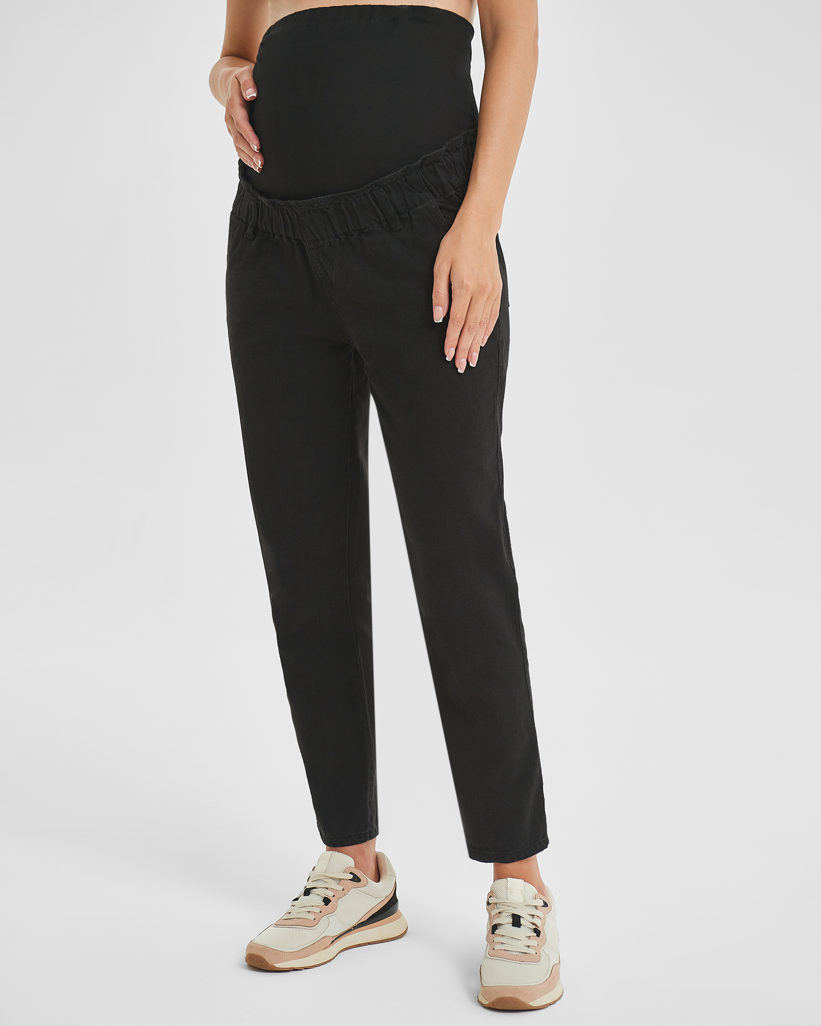 Изображение товара Джинсы для беременных Futurino Mama чёрные с высоким поясом и зауженным кроем