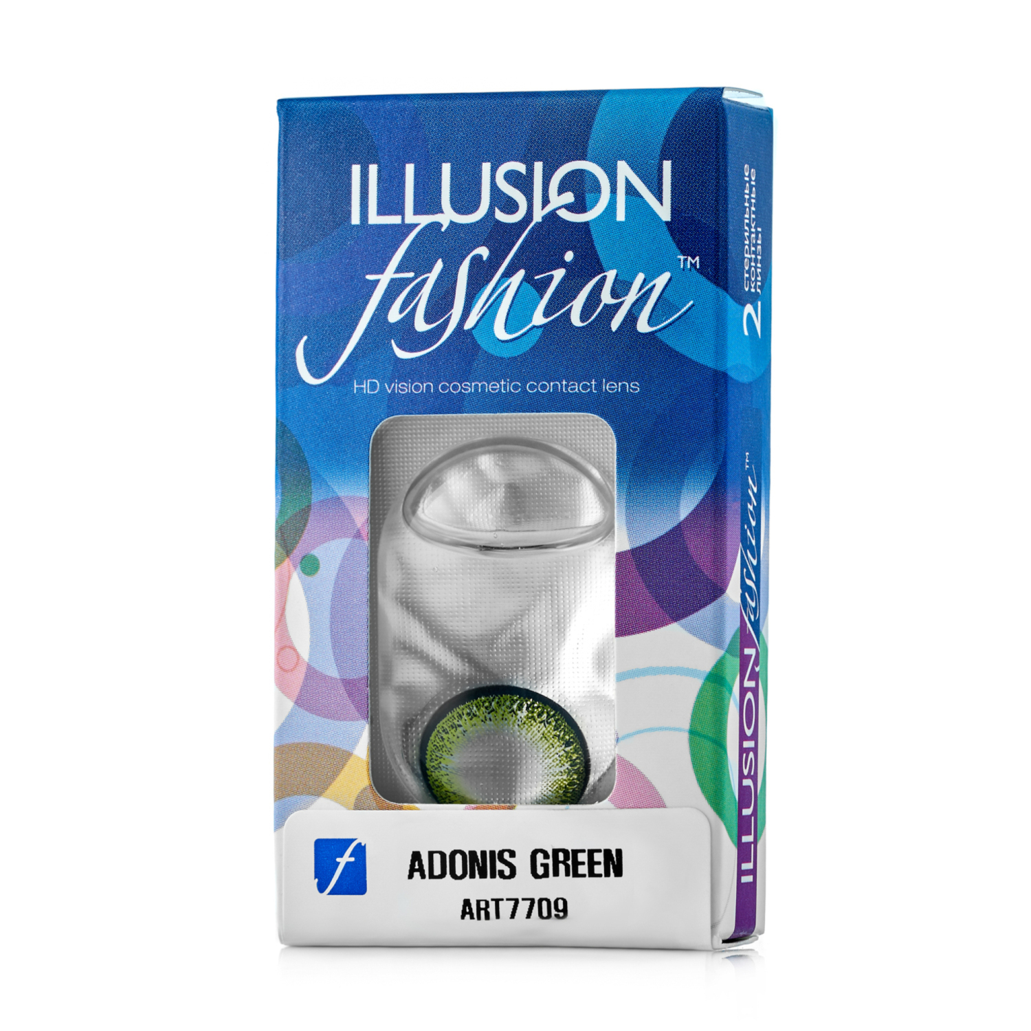 Контактные линзы ILLUSION fashion adonis green на 1 месяц -3.50/14.5/8.6 2 шт. - фото 5
