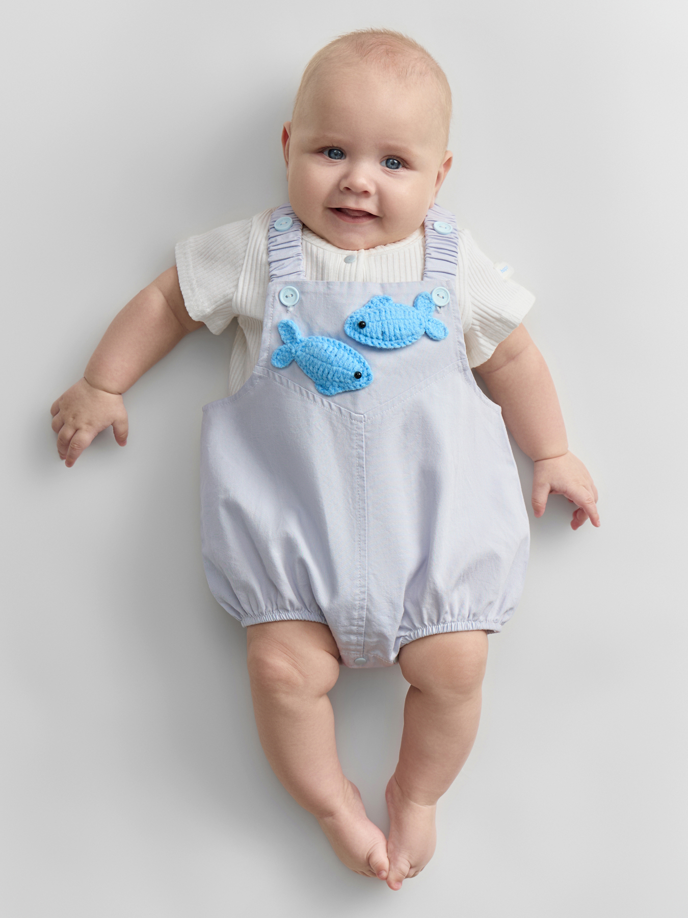 Полукомбинезон и футболка Happy Baby 88696-0_blue(fish) - фото 1