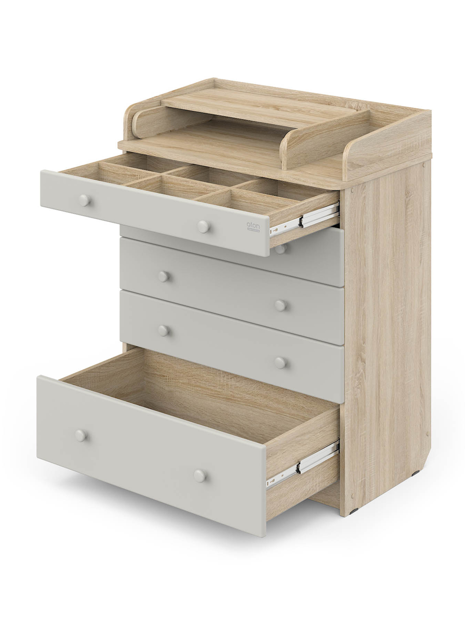 Комод пеленальный Aton Maks дуб сонома-серый шелк - фото 2